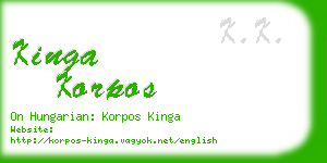 kinga korpos business card